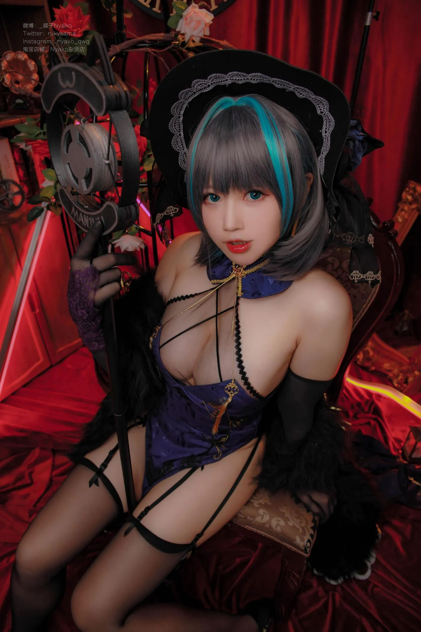 Nyako喵子 – NO.31 柴郡旗袍 [48P]插图4